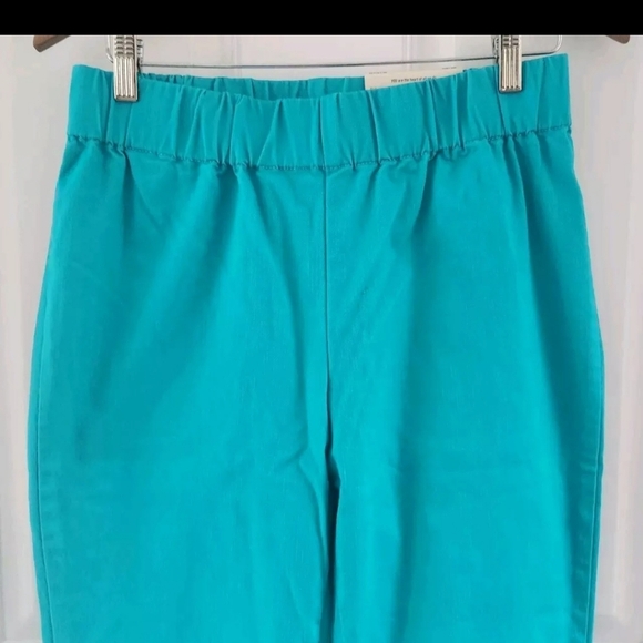 Soft Surroundings Teal Metro Ankle Triple S 4 Way Stretch Pants M 10 12 New - Picture 2 of 7